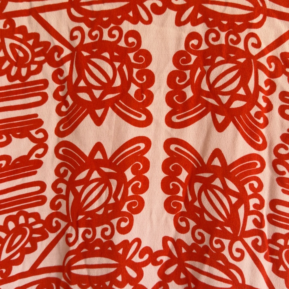 NWT Anthropologie Mare Mare Lynda Tiered Maxi Dress Red Orange Geometric Print L - Picture 8 of 14